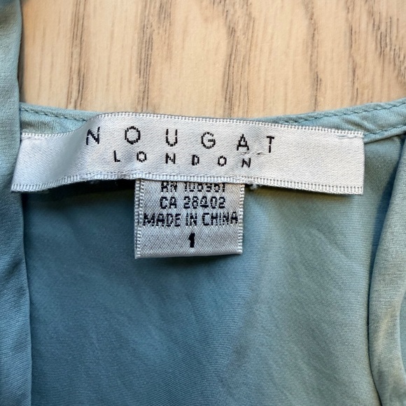 Nougat London 100% Silk Sage Green V-Neck Cami Tank Top Sz 1 - Picture 3 of 7